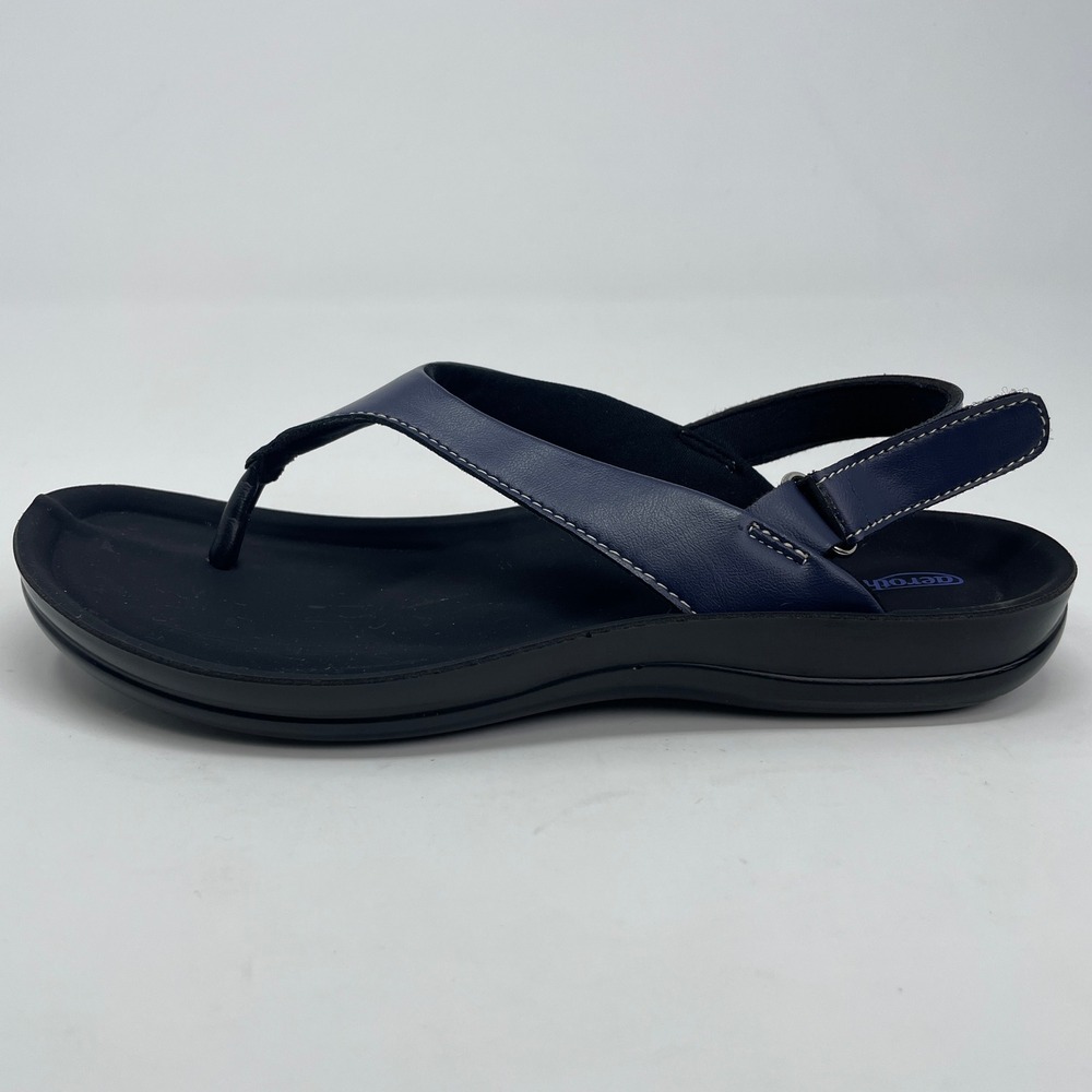 Aerothotic Aura Navy Blue Orthotic Comfort Slingback Thong Sandals Womens 38 7-8